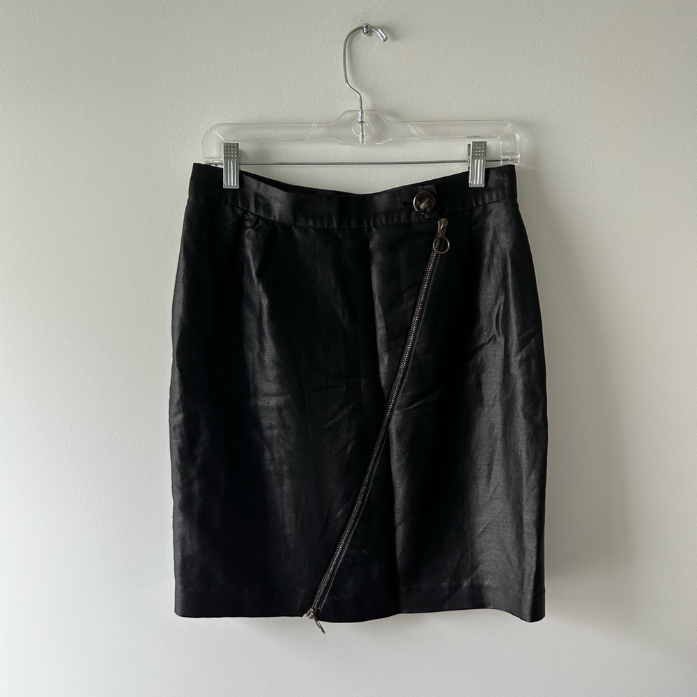 Mischen black ramie/cotton/silk skirt